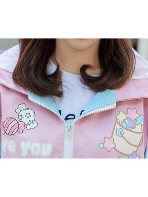 Blue Pink Star Candy Kidcore Jacket 5