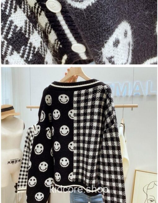 Kidcore Knitting Coat Loose Korean Style Cardigan Sweater 10