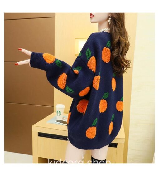 Cute Orange Apple Fruit Kidcore Sweater 8
