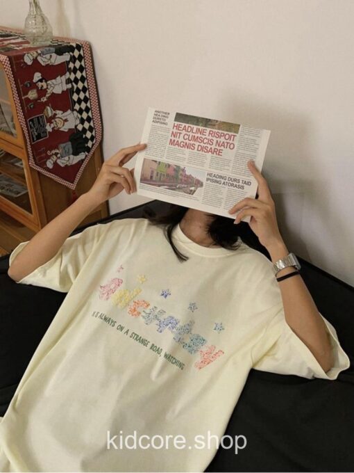 Harajuku Graphic Vintage Grunge Star Print Tee T-Shirt 4