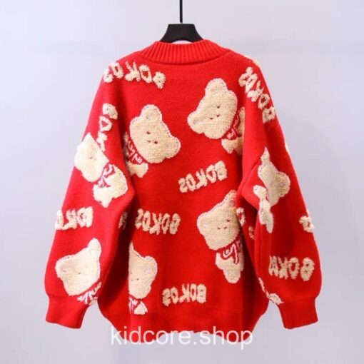 Chic Harajuku Knitted Bear Cardigan Sweater 4