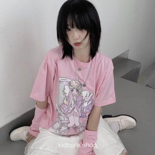 Harajuku Tee Top Streetwear Cute Girl T-shirt 12