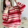 Retro Casual Stripe Knitted Kidcore Sweater 2