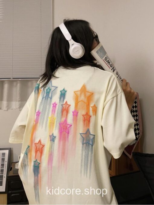 Harajuku Graphic Vintage Grunge Star Print Tee T-Shirt 3