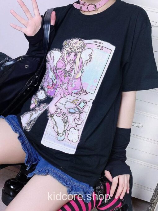Harajuku Tee Top Streetwear Cute Girl T-shirt 5