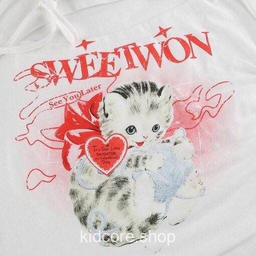 Streetwear Harajuku y2k Cute Cat Kidcore Crop Top 12